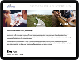 Construction Management Website on iPad